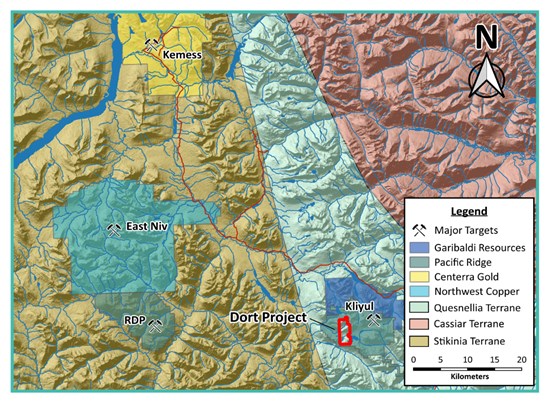 Figure from Pegmatite One Options Dort Gold Property in Central British Columbia